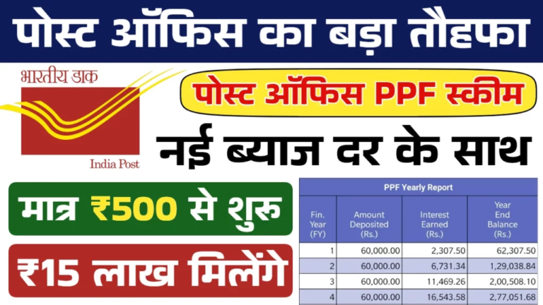 Post Office PPF Scheme: पोस्ट ऑफिस की नई स्कीम से एक साथ मिलेंगे 15 लाख रूपए