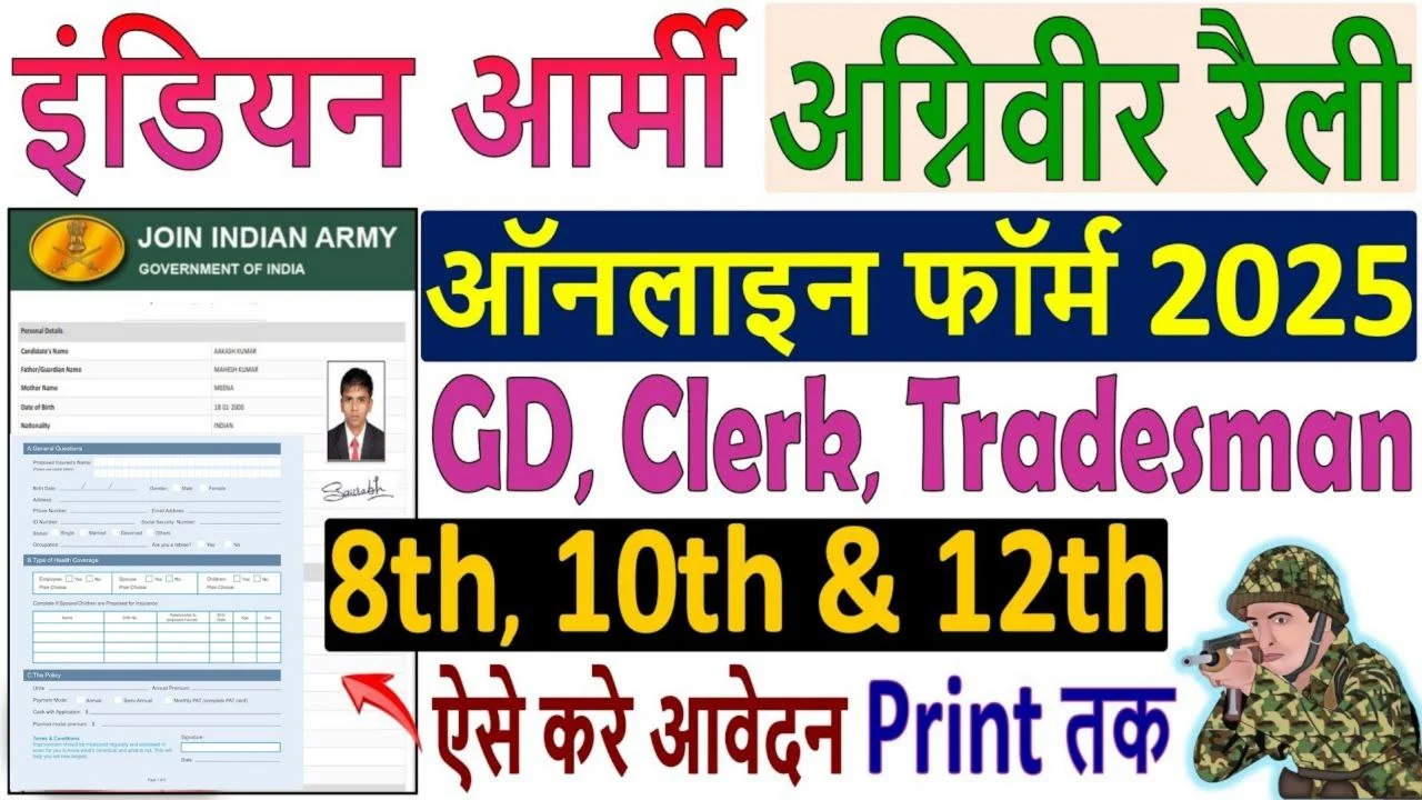 Indian Army Agniveer Vacancy:25000 एग्नीवर रिक्तियों की भर्ती के लिए एक अधिसूचना जारी की है